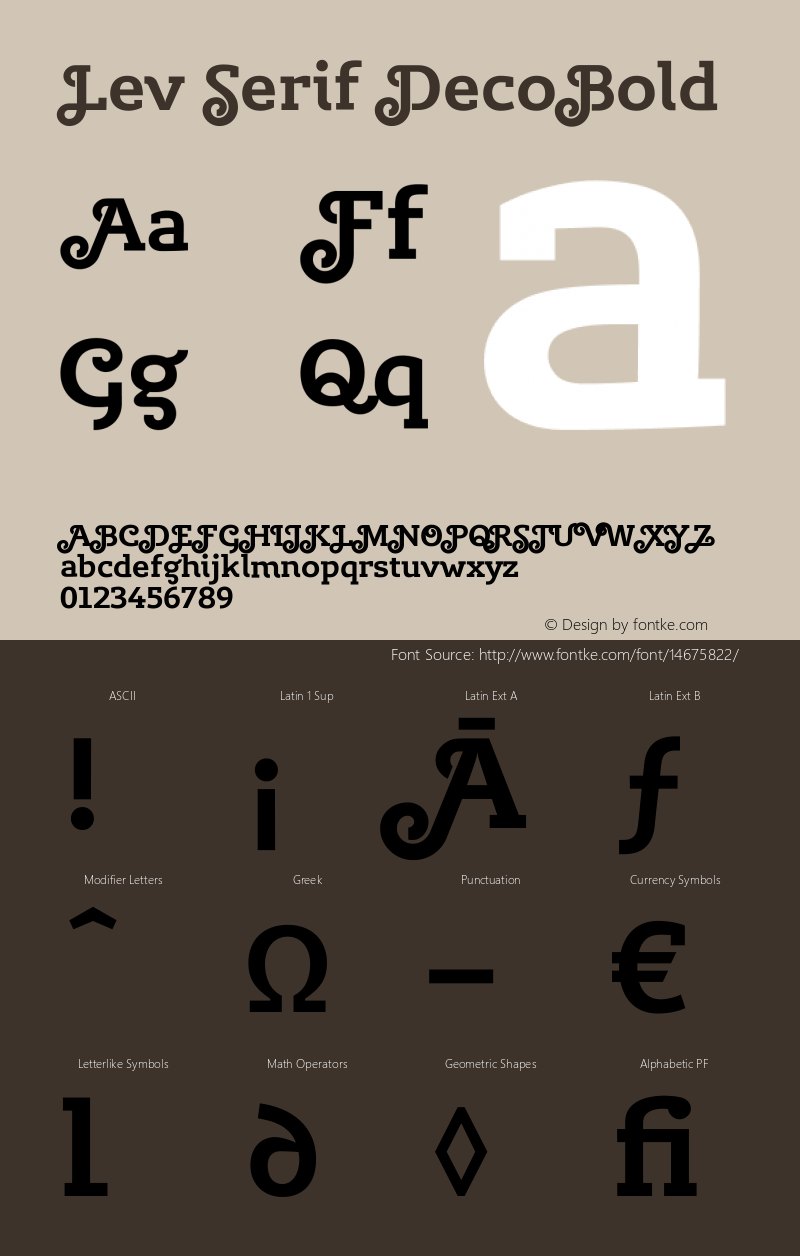 Lev Serif DecoBold Version 1.001 Font Sample
