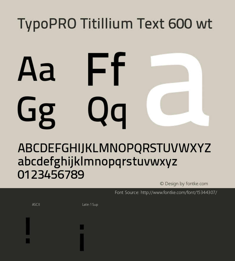 TypoPRO Titillium Text 600 wt Version 25.000 Font Sample