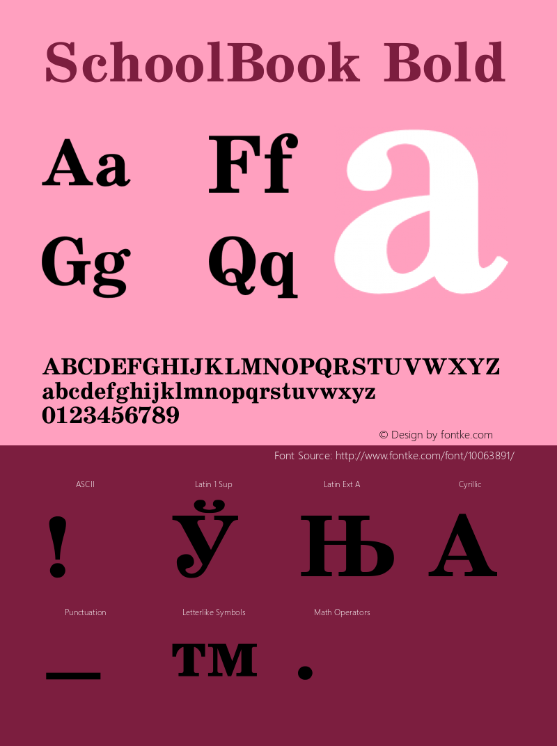 SchoolBook Bold Converted from t:\SHB_____.BF1 by ALLTYPE Font Sample