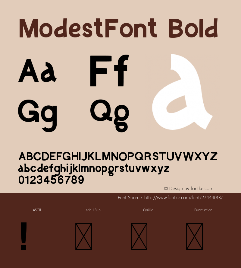 ModestFont Bold Version 1.003;Fontself Maker 3.0.1 Font Sample