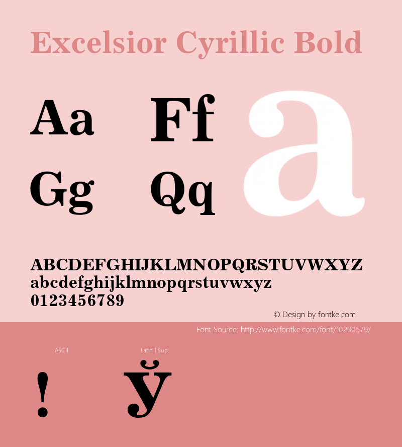 Excelsior Cyrillic Bold 001.000 Font Sample