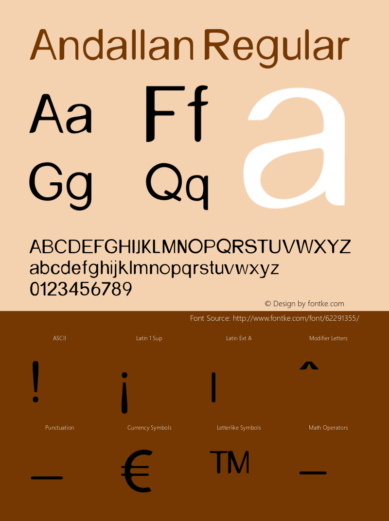 Andallan Version 1.020;Fontself Maker 3.5.1 Font Sample