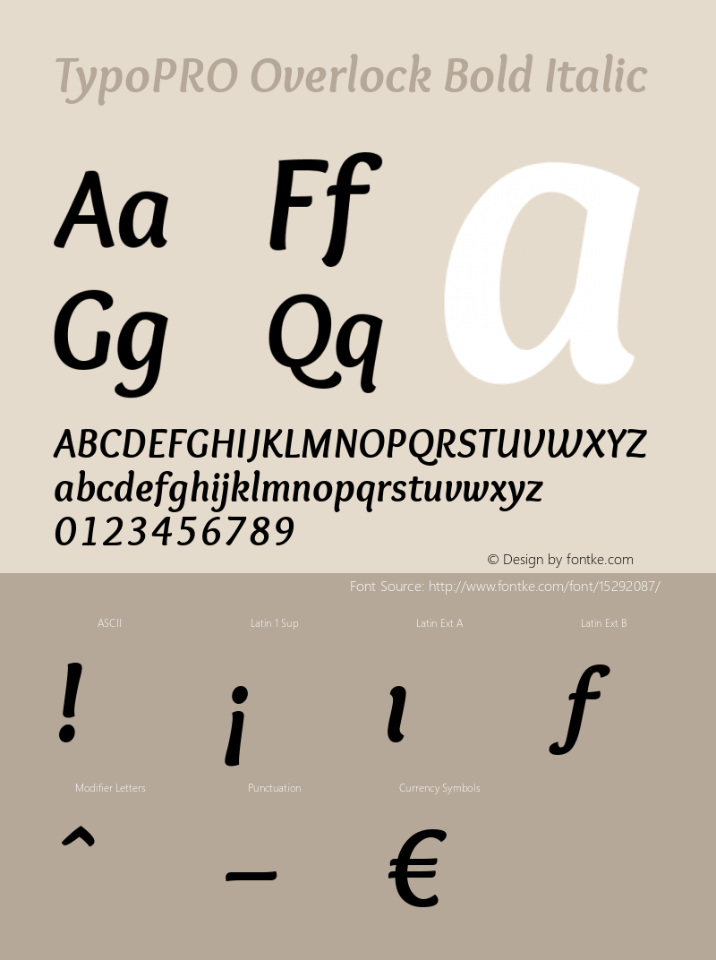 TypoPRO Overlock Bold Italic Version 1.001 Font Sample