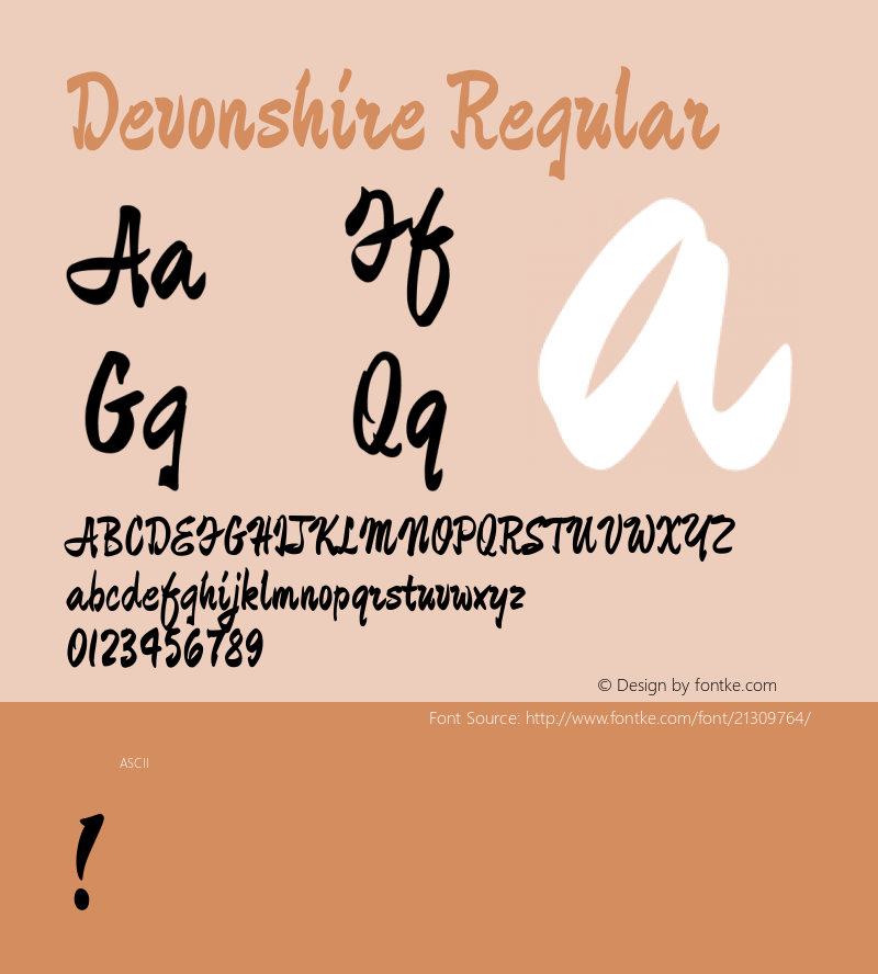 Devonshire Regular  Font Sample