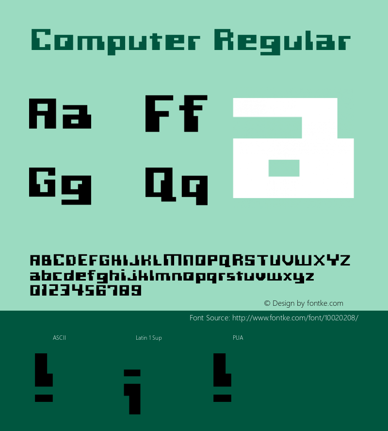 Computer Regular Version 1.00 Font Sample