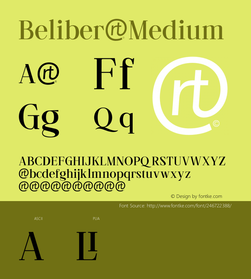 Beliber Medium Version 1.000;July 14, 2022;FontCreator 14.0.0.2814 64-bit图片样张