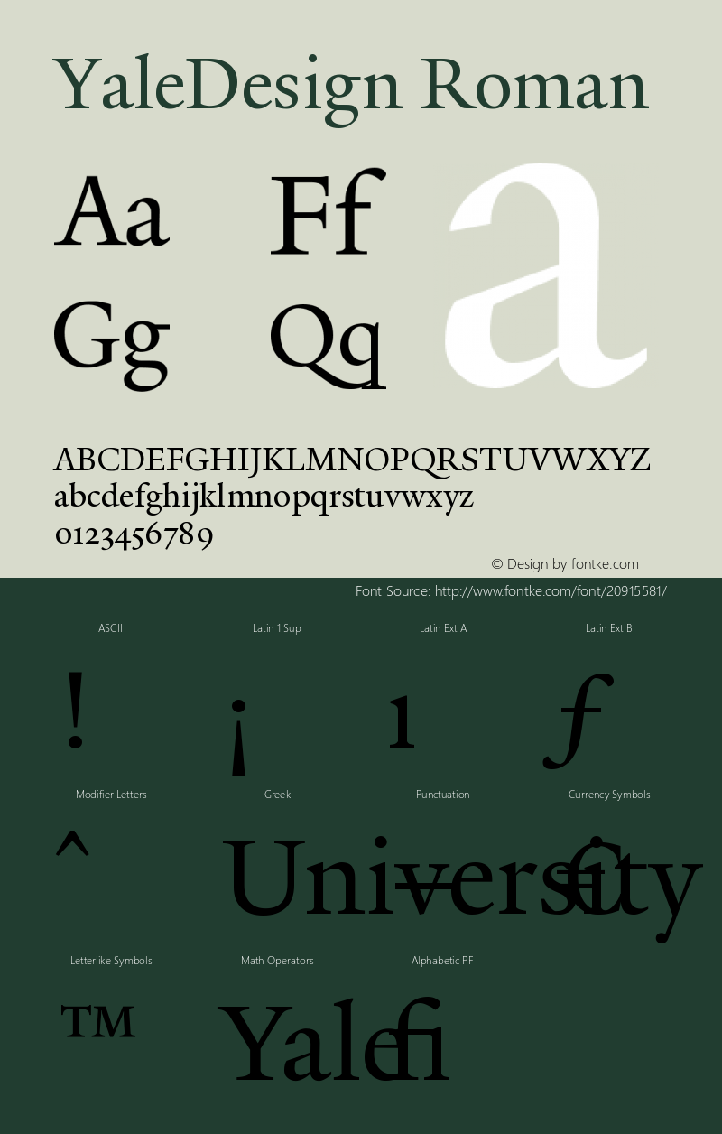 YaleDesign-Roman 001.000 Font Sample