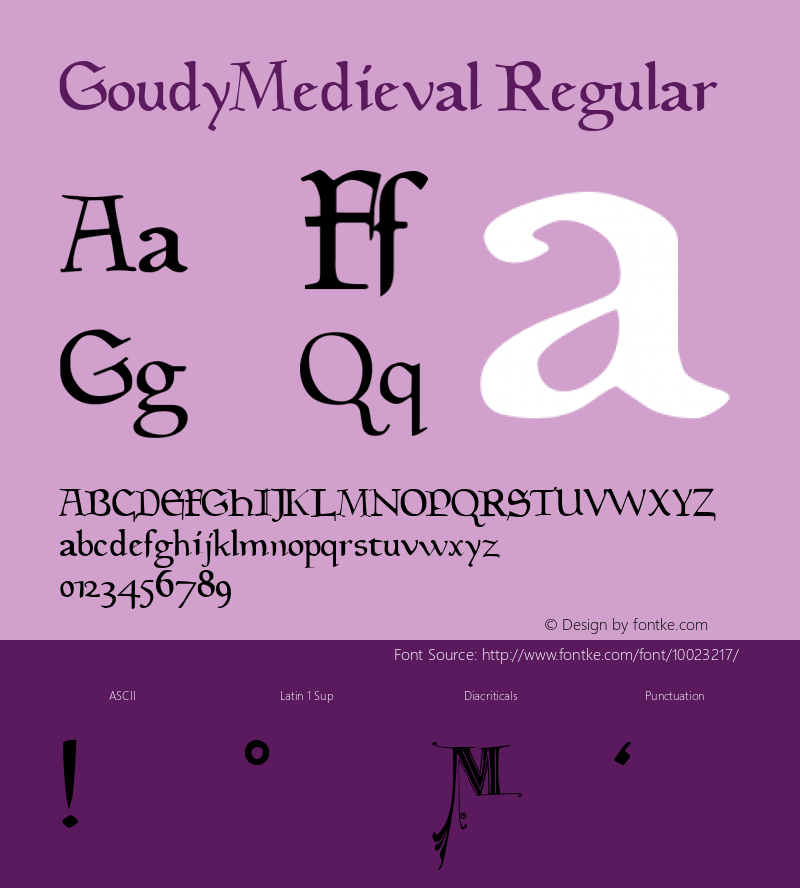 GoudyMedieval Regular Altsys Metamorphosis:5/3/93 Font Sample