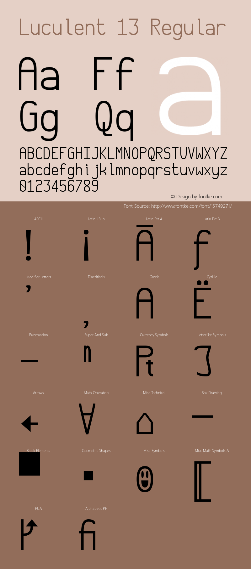 Luculent 13 Regular Version 2.0.0-b4b12eb282a3 Font Sample