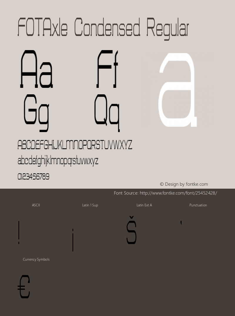 FOTAxle-CondensedRegular Version 1.000 Font Sample