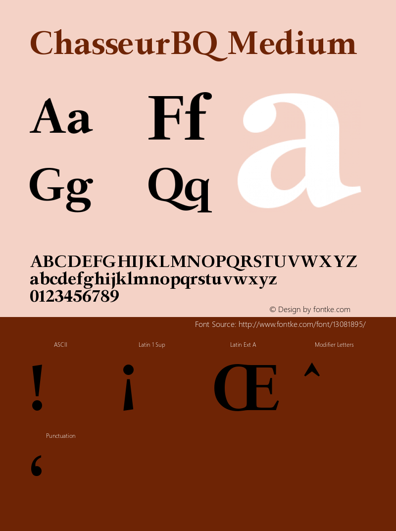 ChasseurBQ Medium Version 001.001 Font Sample