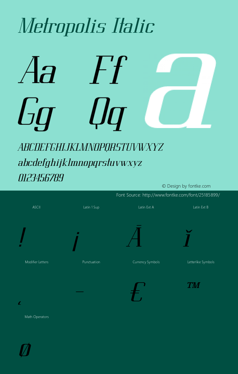 Metropolis Italic Version 1.000;PS 002.000;hotconv 1.0.88;makeotf.lib2.5.64775 Font Sample