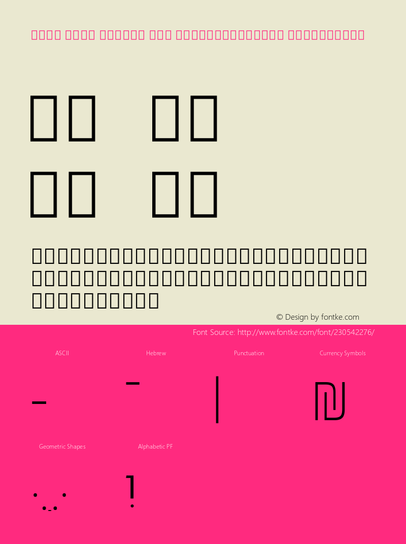 Noto Sans Hebrew New ExtraCondensed ExtraLight Version 3.001; ttfautohint (v1.8) -l 8 -r 50 -G 200 -x 14 -D hebr -f none -a qsq -X 