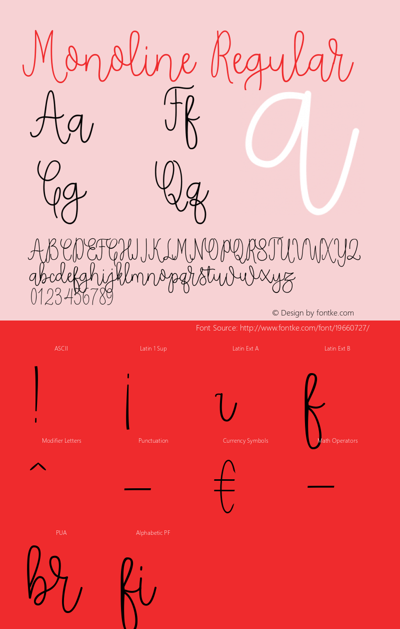 Monoline Version 1.000 Font Sample