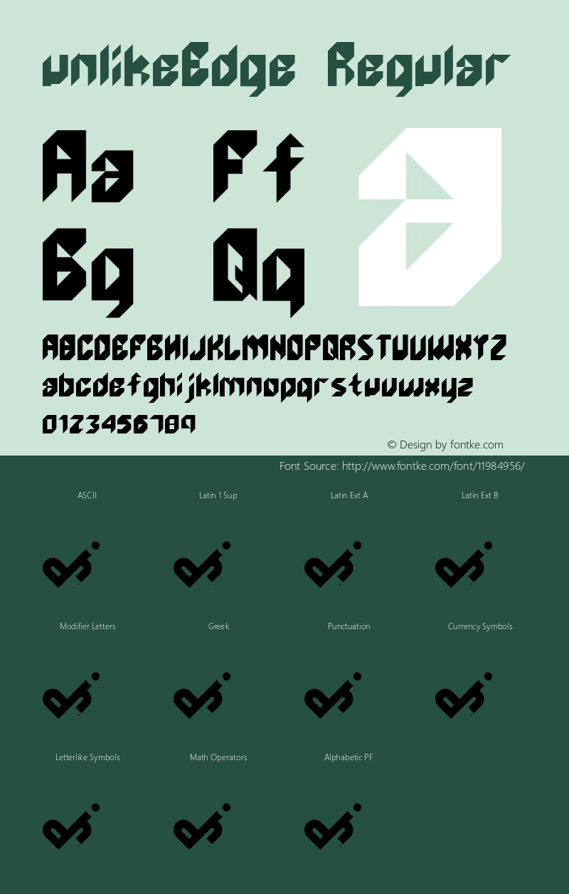 unlikeEdge Regular Version 1.0 Font Sample