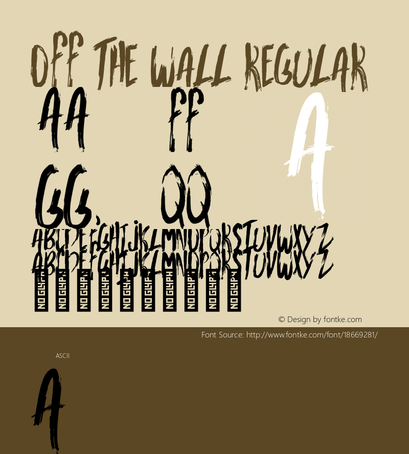 OFF THE WALL Regular Version 1.000 Font Sample