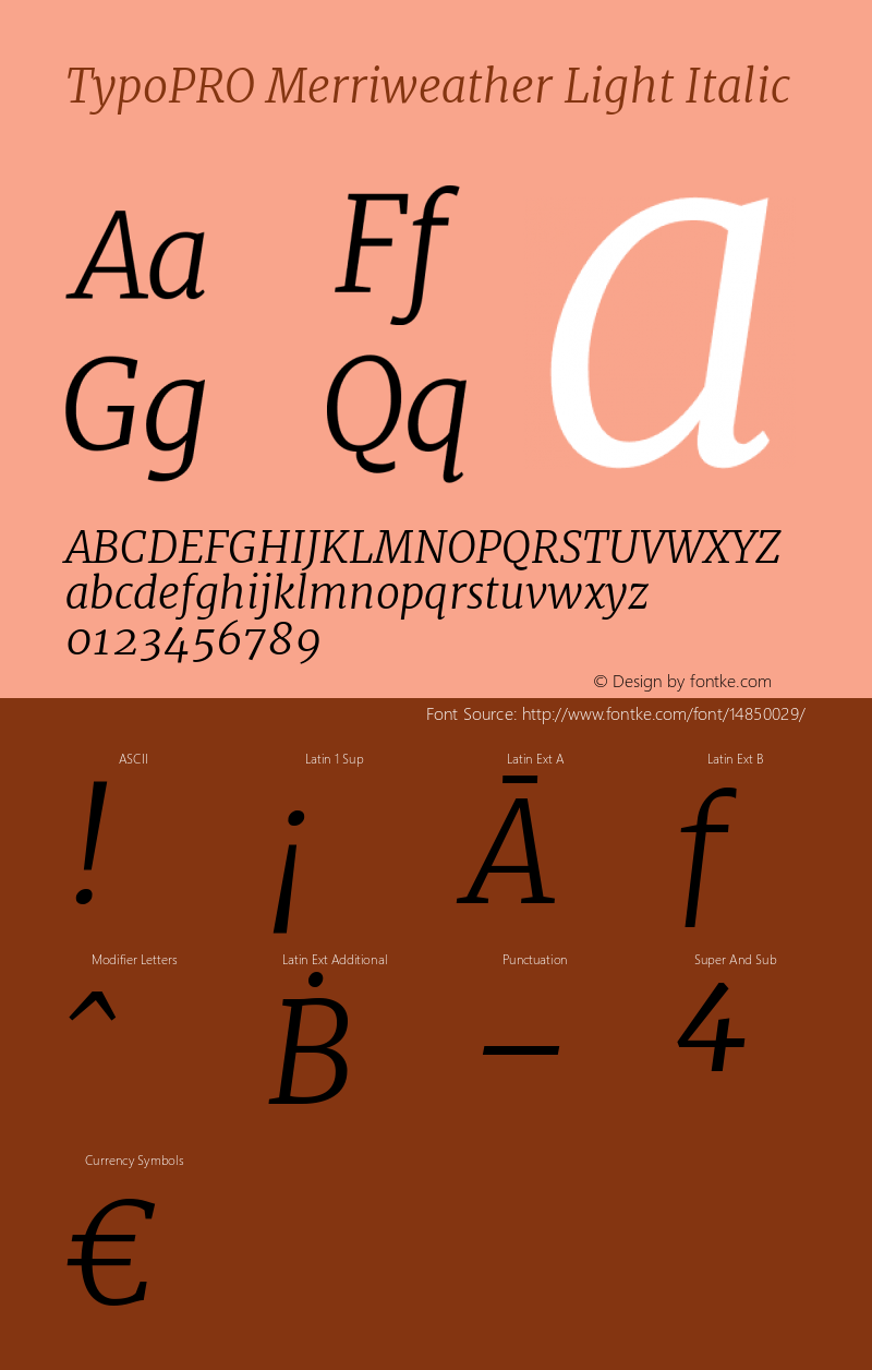 TypoPRO Merriweather Light Italic Version 1.001 Font Sample