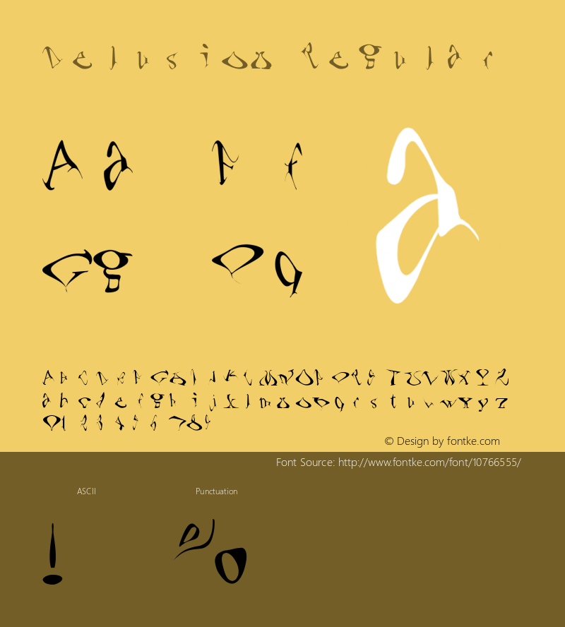 Delusion Regular Version 001.000 Font Sample