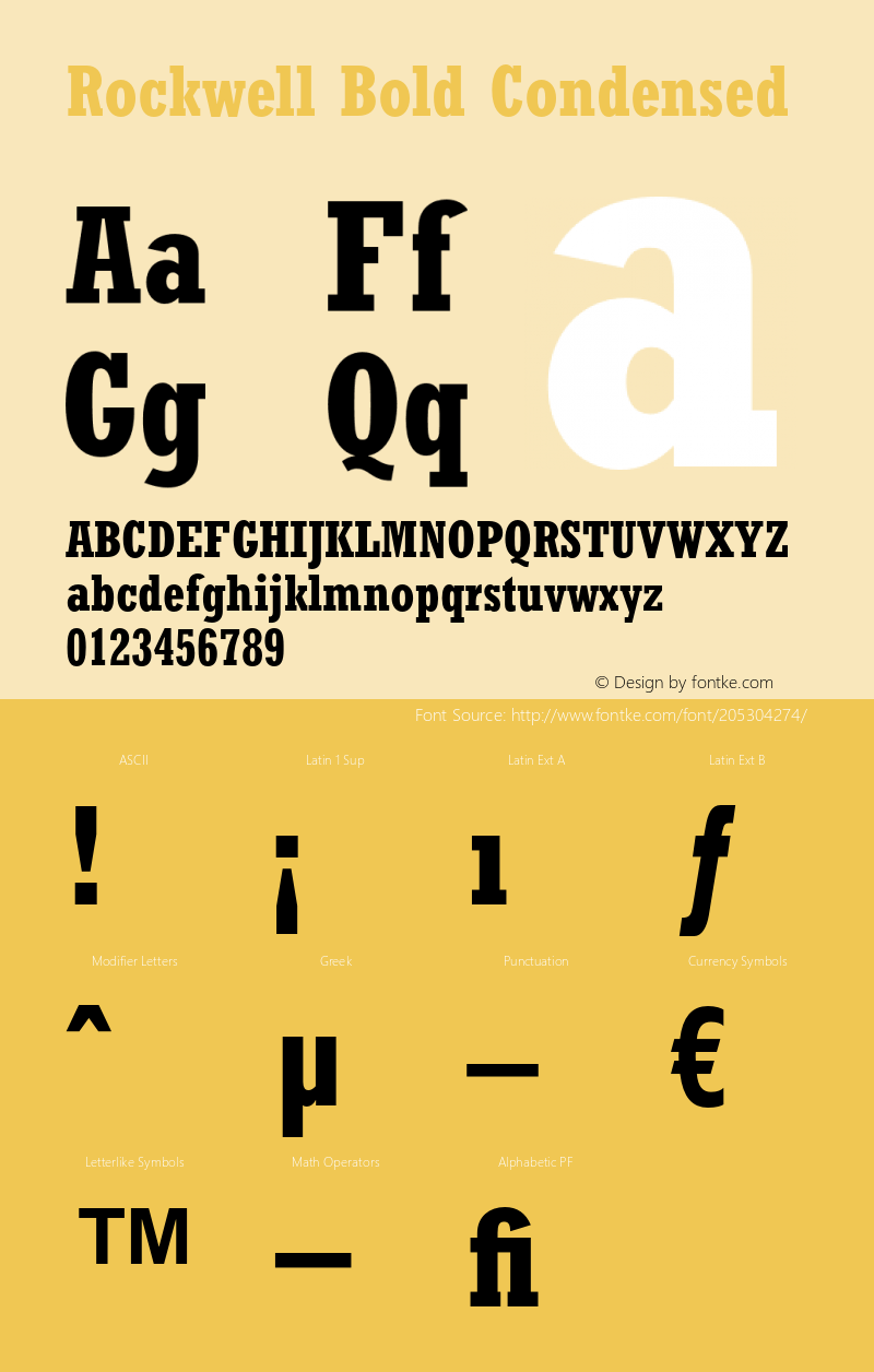 Rockwell-BoldCondensed OTF 1.0;PS 001.000;Core 1.0.22图片样张