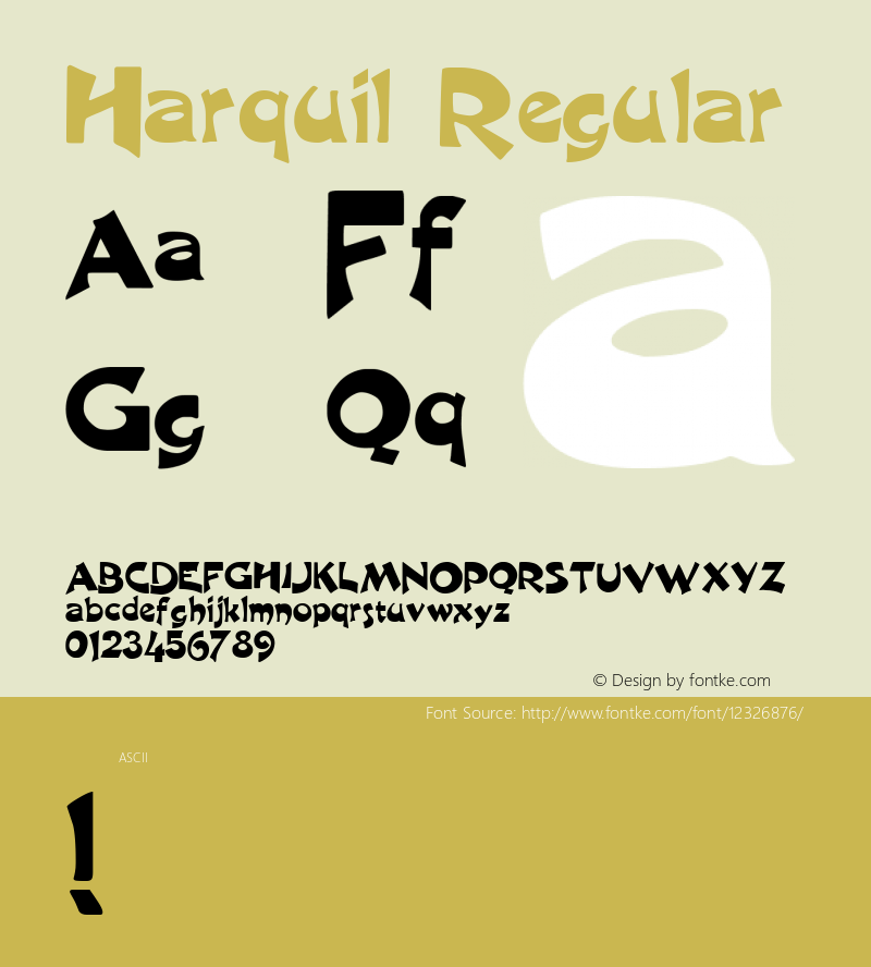 Harquil Regular Altsys Metamorphosis:5/3/93 Font Sample