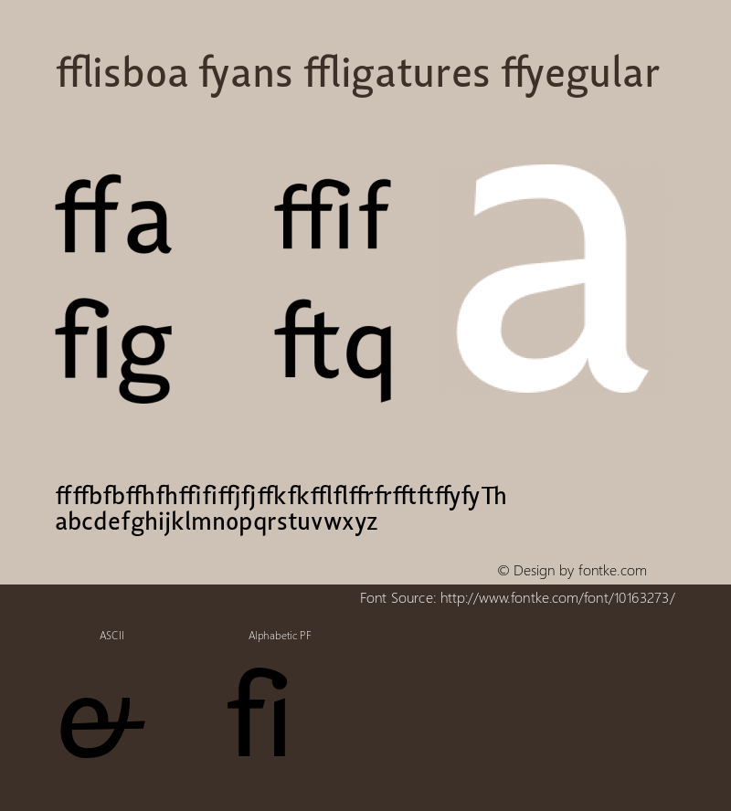 Lisboa Sans Ligatures Regular 001.000 Font Sample