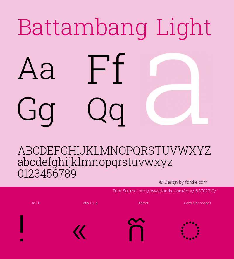 Battambang Light Version 8.001; ttfautohint (v1.8.3)图片样张