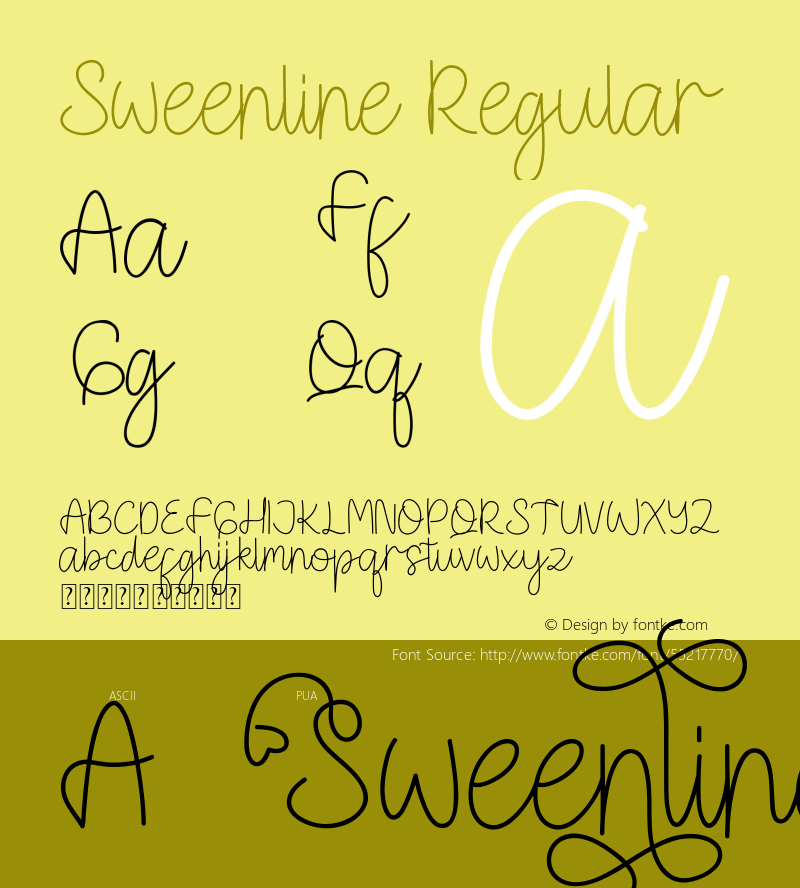 Sweenline Version 1.00;February 16, 2020;FontCreator 11.5.0.2427 64-bit Font Sample