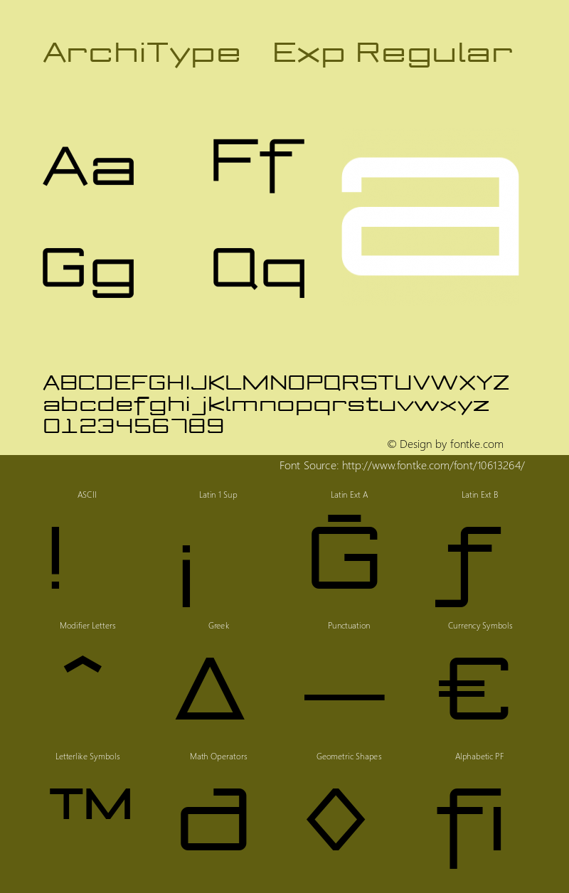 ArchiType   Exp Regular Version 1.001;com.myfonts.archiness.architype.expanded-regular-92673.wfkit2.3uLj Font Sample