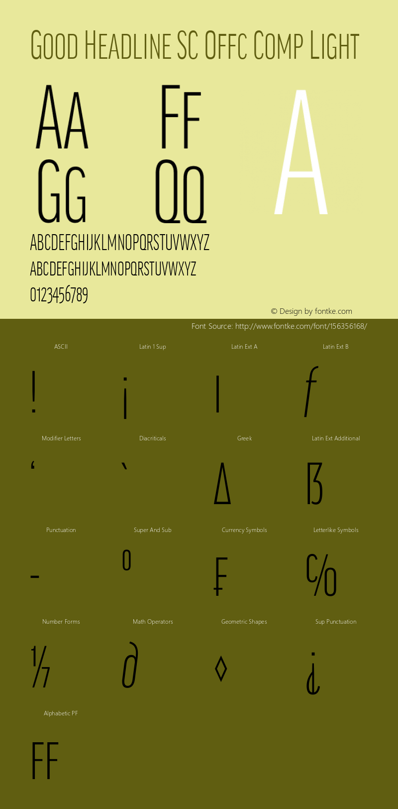 Good Head SC Offc Comp Light Version 7.504; 2014; Build 1020 Font Sample