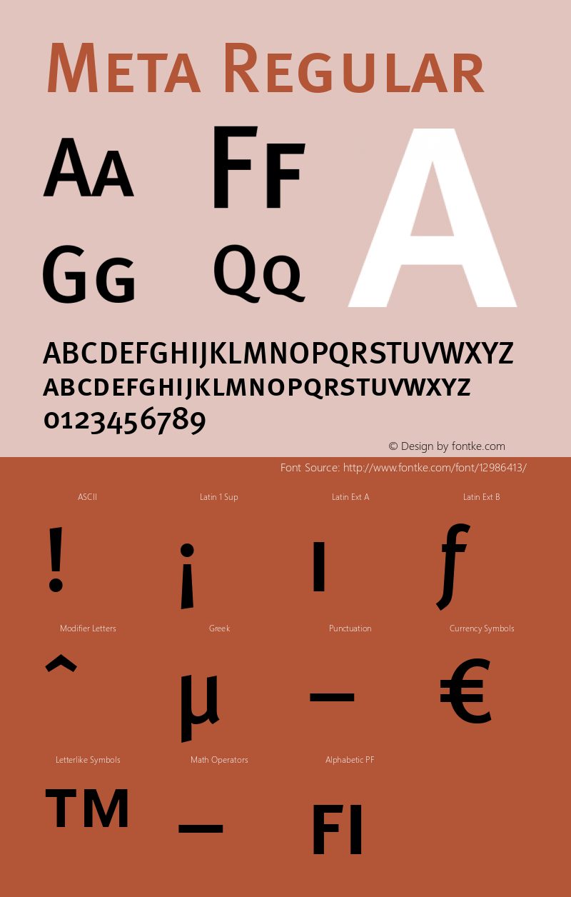 Meta Regular 004.301 Font Sample