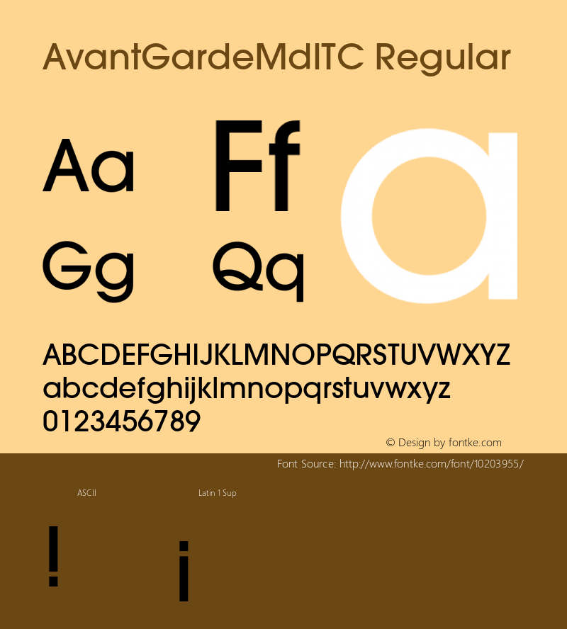 AvantGardeMdITC Regular 001.000 Font Sample