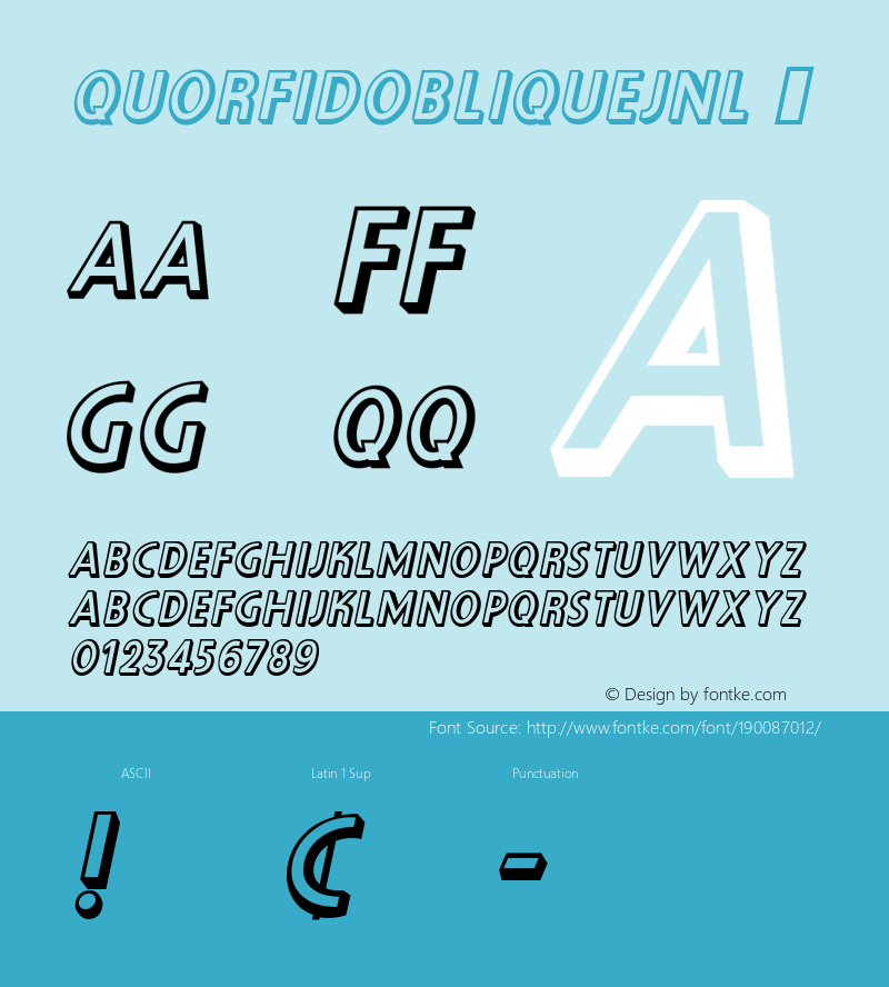 ☞Quorfid Oblique JNL Version 1.000 - 2010 initial release; ttfautohint (v1.5);com.myfonts.easy.jnlevine.quorfid.oblique.wfkit2.version.3wXx图片样张