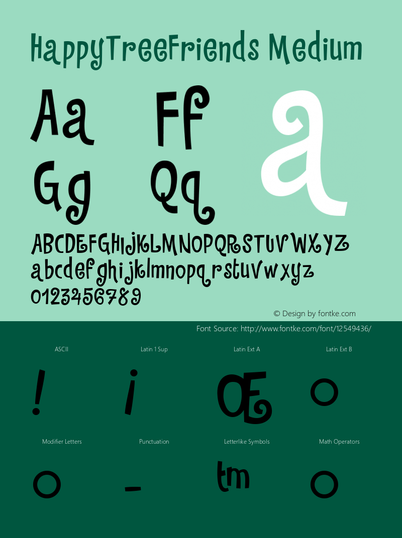 HappyTreeFriends Medium Version 1.00 Font Sample