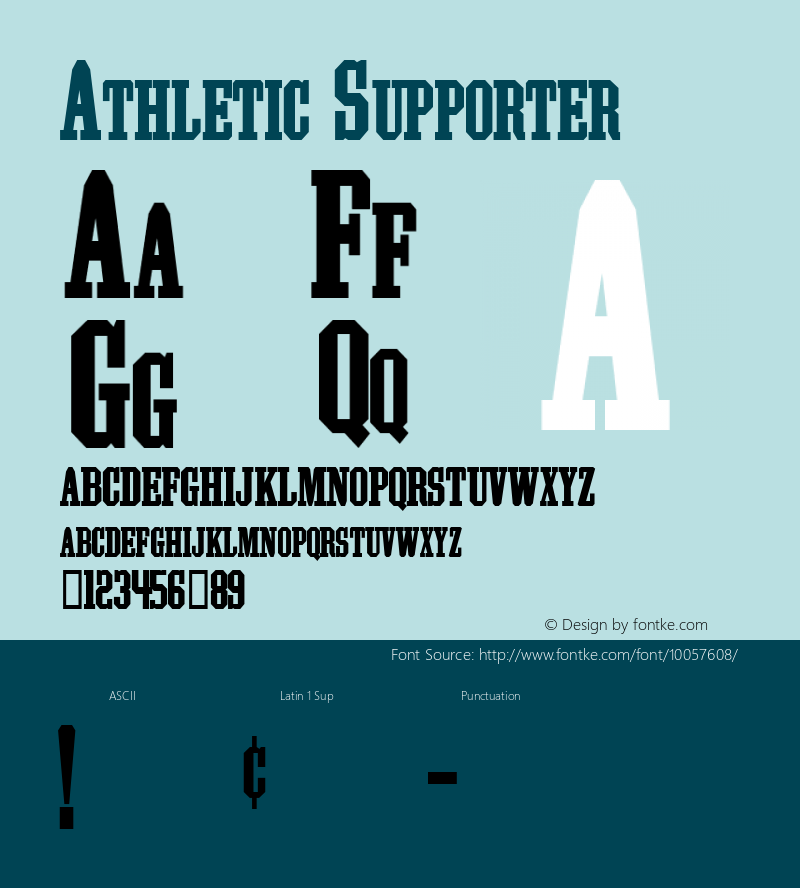 Athletic Supporter Macromedia Fontographer 4.1 10/6/00 Font Sample