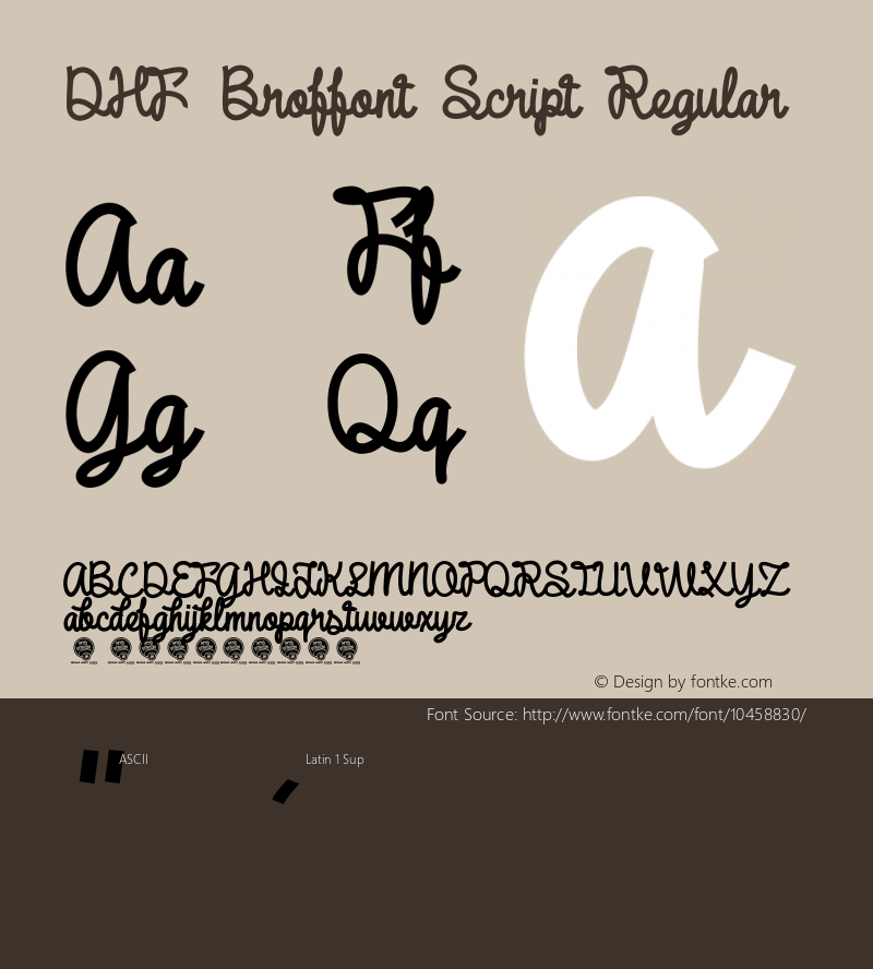 DHF Broffont Script Regular Version 1.000 For Personal Use Only Font Sample