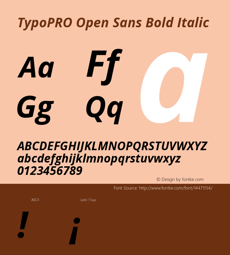 TypoPRO Open Sans Bold Italic Version 1.10 Font Sample