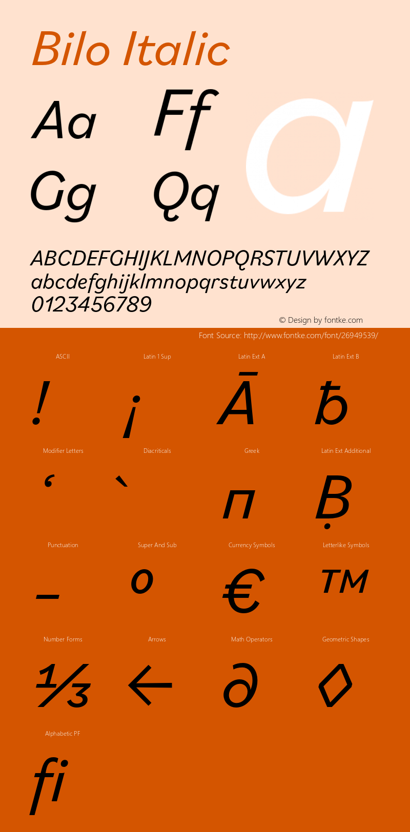 Bilo-Italic Version 1.0 | wf-rip DC20180505 Font Sample