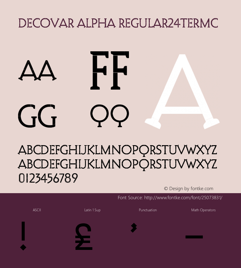 Decovar Alpha Regular24TermC Version 0.000 Font Sample