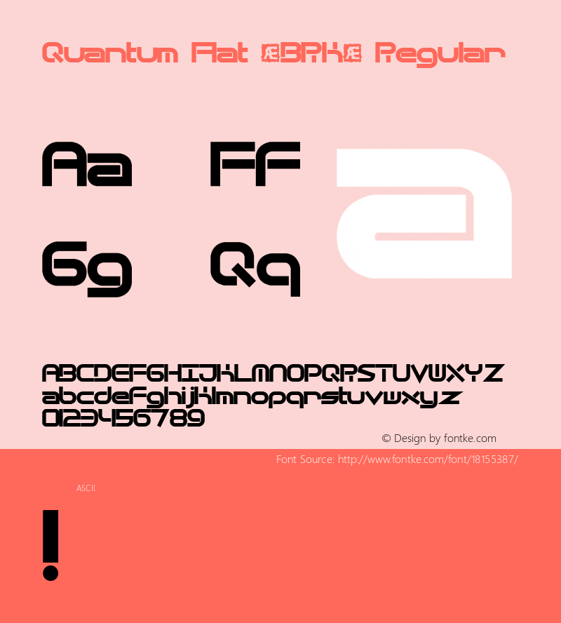 Quantum Flat (BRK) Regular Version 2.04 Font Sample