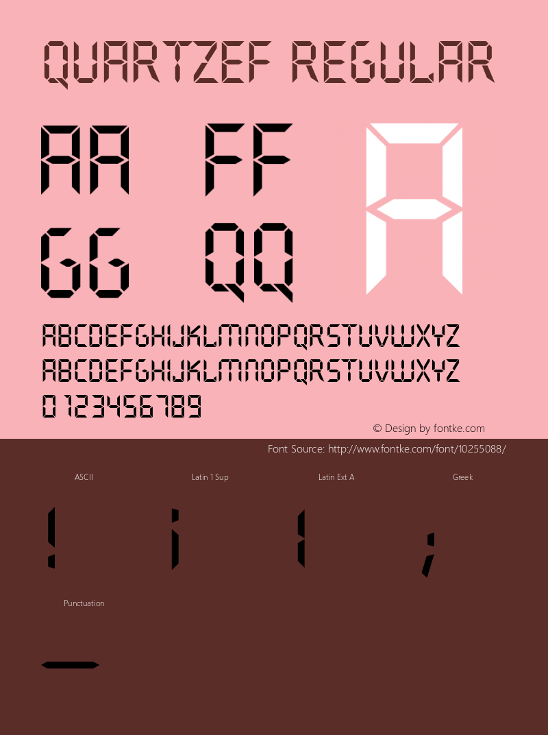 QuartzEF Regular Version 1.0 Font Sample