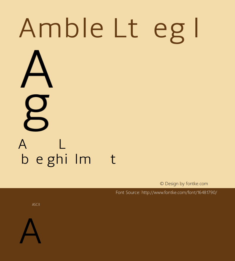 Amble Lt Regular Version 1.00000; 2009 Font Sample