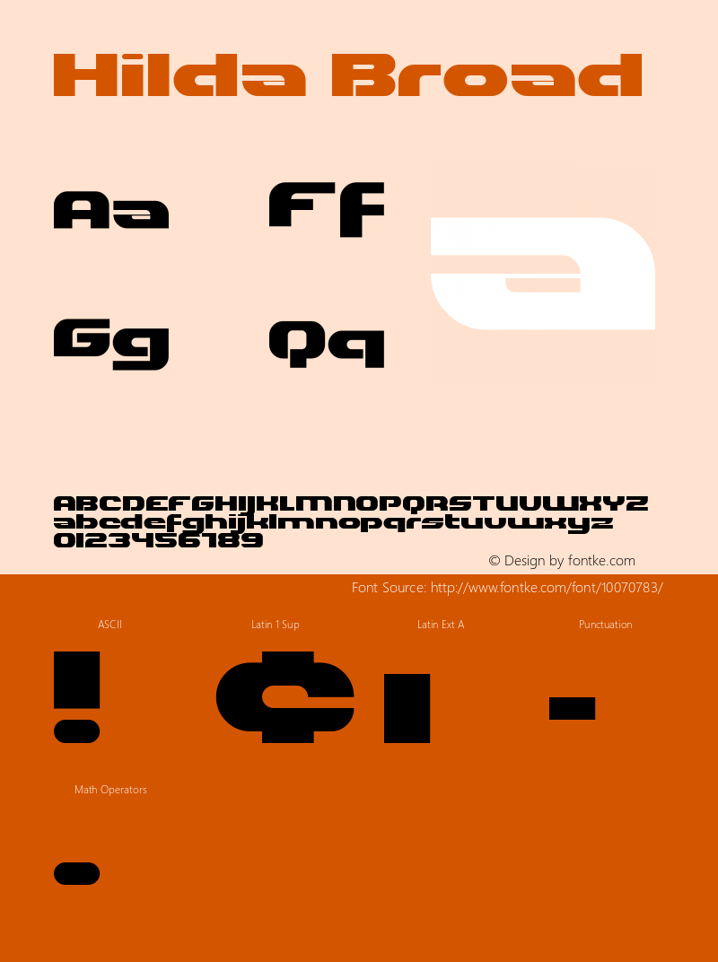 Hilda Broad Macromedia Fontographer 4.1 11/29/00 Font Sample