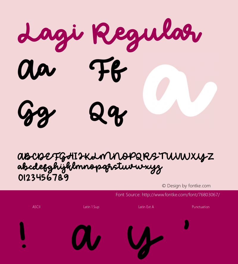 Lagi Version 1.006;Fontself Maker 3.5.1 Font Sample