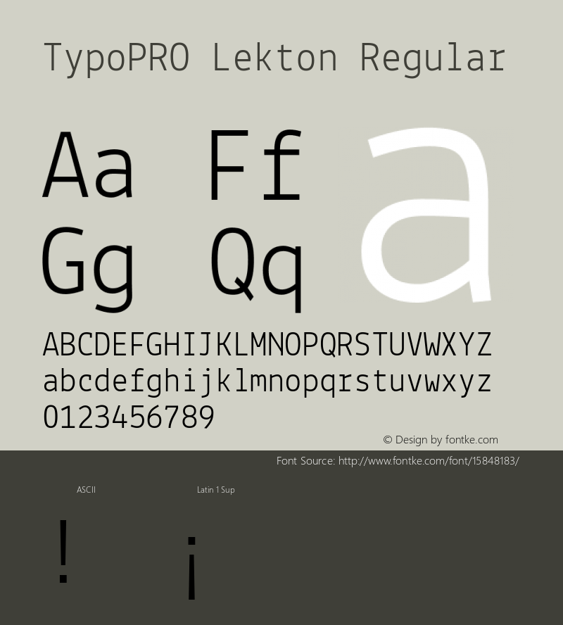 TypoPRO Lekton Regular Version 34.000 Font Sample