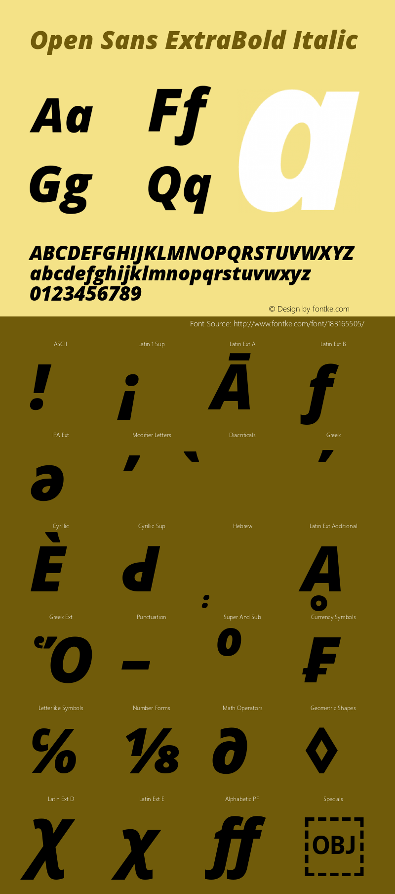 Open Sans ExtraBold Italic Version 3.000图片样张