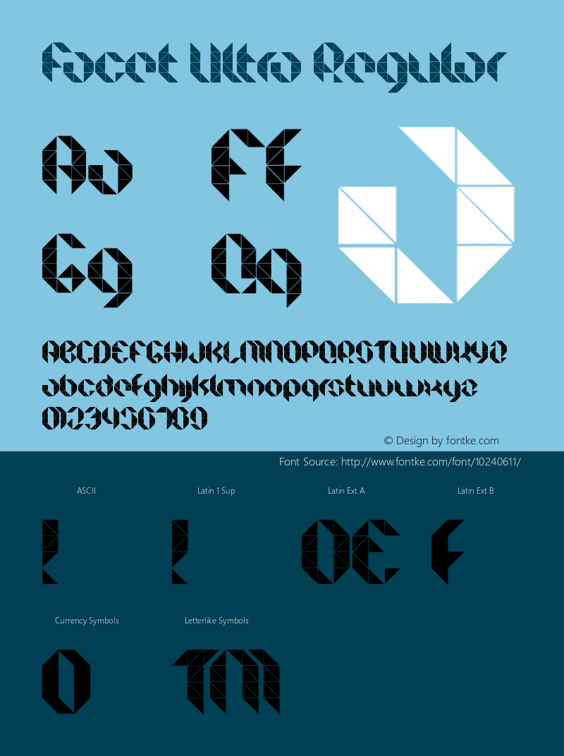 Facet Ultra Regular Version 1.000 Font Sample