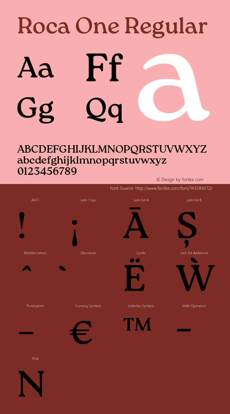 Roca One 1.000 Font Sample