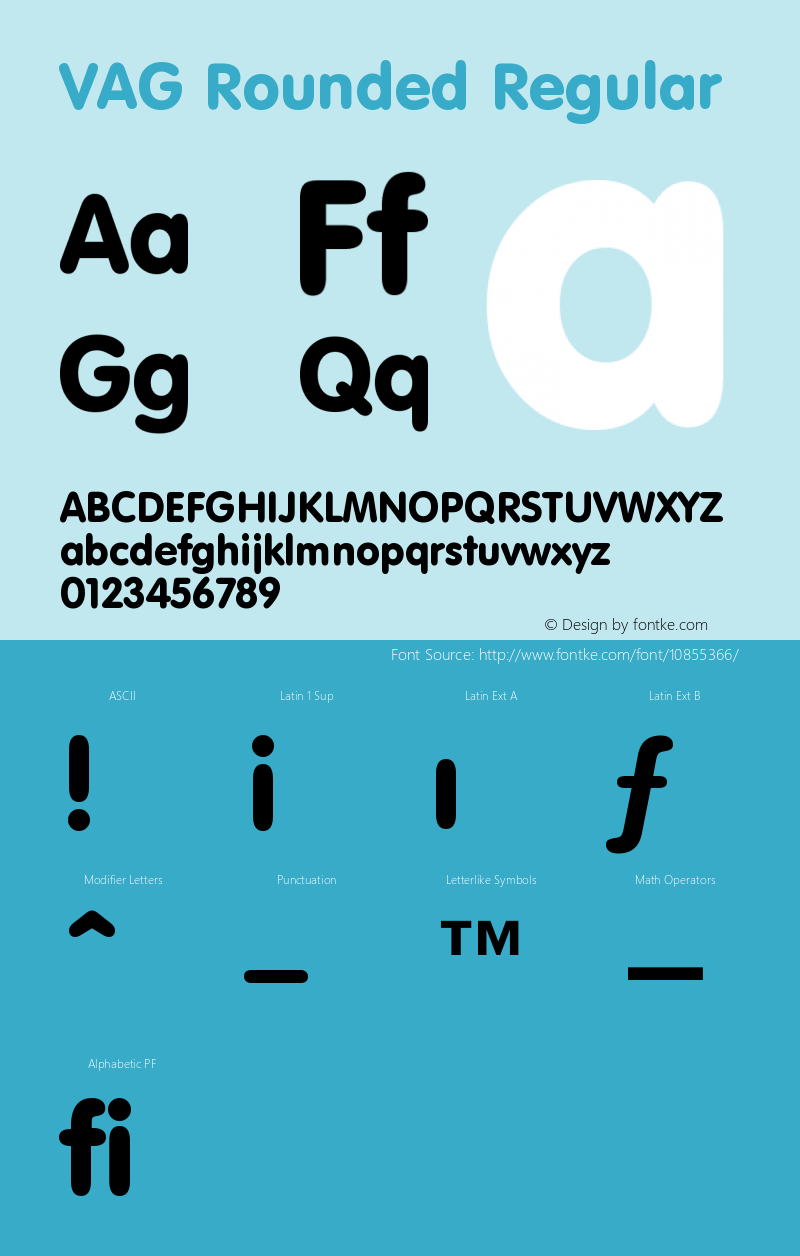 VAG Rounded Regular Version 003.001 Font Sample