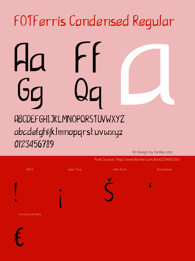 FOTFerris-CondensedRegular Version 1.000 Font Sample