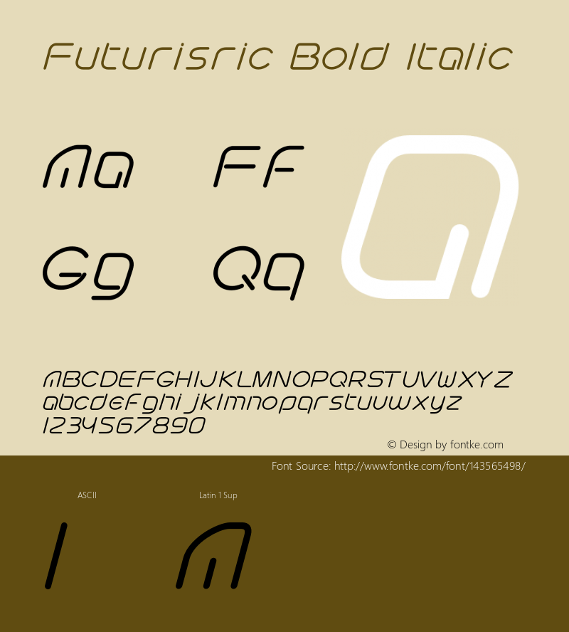 Futurisric Bold Italic Version 1.002;Fontself Maker 2.0.4 Font Sample